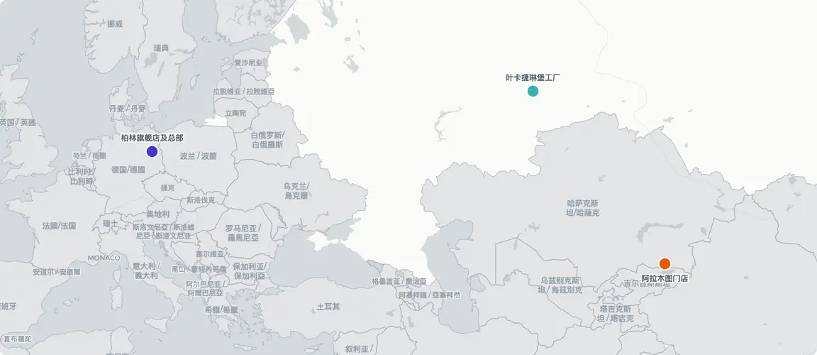 从叶卡捷琳堡到柏林：制裁催生了两家独立公司。三座乌拉尔工厂支撑俄罗斯实体，Berlin GmbH支撑欧洲实体。阿拉木图是首个国际据点。