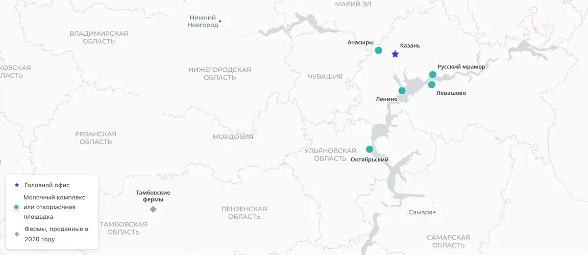 Татарстан и Ульяновск, тамбовские фермы проданы в 2020-м