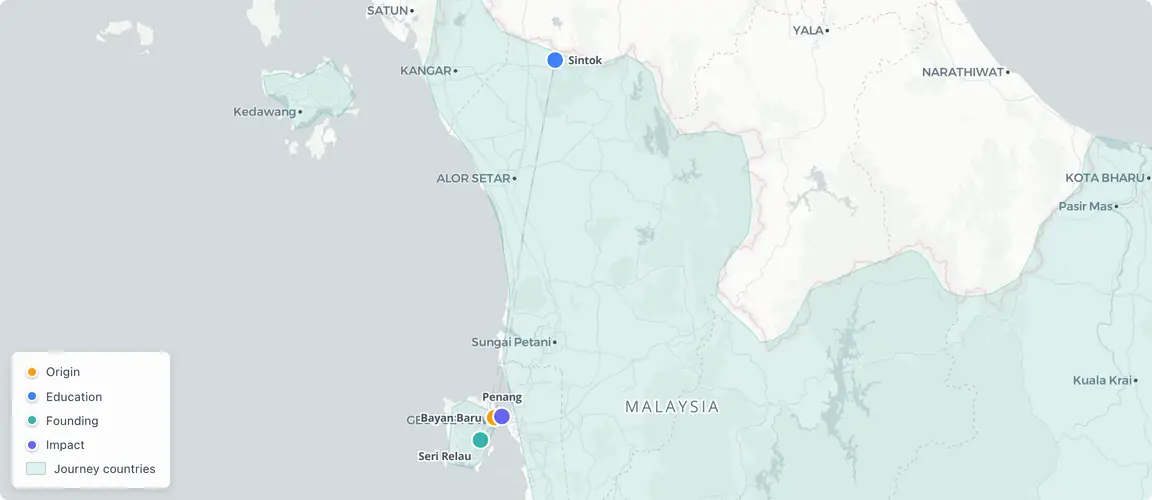 Louis Soo's arc never left Malaysia—from Penang to Universiti Utara Malaysia in Sintok and back, the entire journey maps the distance between corporate training and bootstrap conviction in a single state.