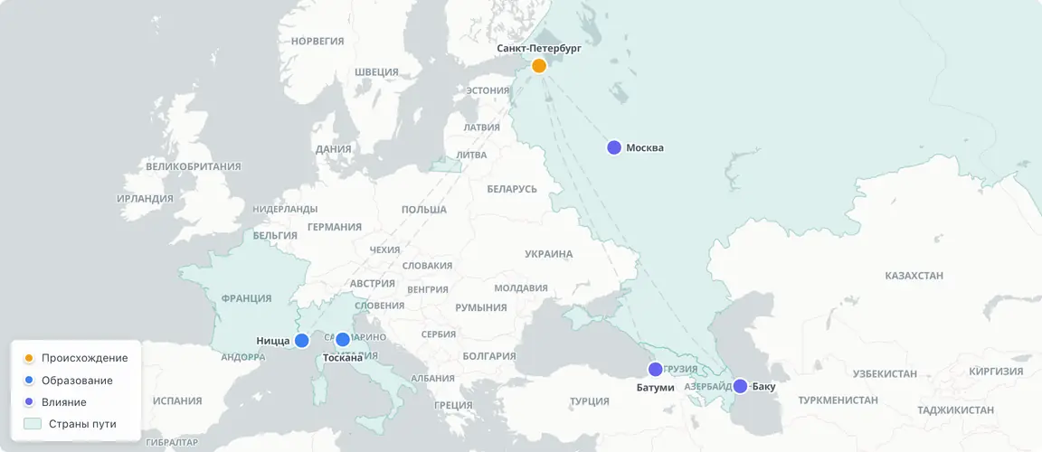 От детства на петербургских ресторанных кухнях — через кулинарное становление в Тоскане и на Лазурном Берегу — к четырём собственным концепциям в родном городе и наследованию империи с присутствием в Москве, Баку и Батуми.