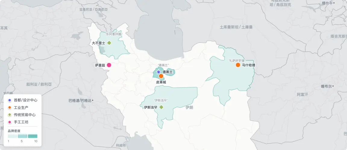 四个地区,四种角色——伊朗皮具行业是一张全国性网络,而非两座城市的集群。