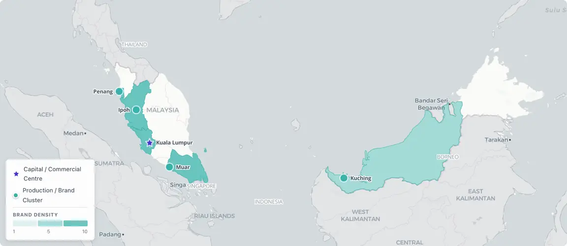 The KL commercial corridor, Penang's heritage food belt, and Muar's 800-factory furniture cluster represent three distinct succession concentrations entering the window simultaneously.