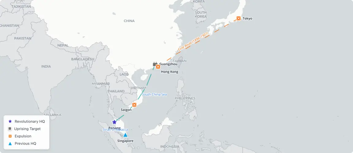 Exile geography: how expulsion drove revolution to its funding source