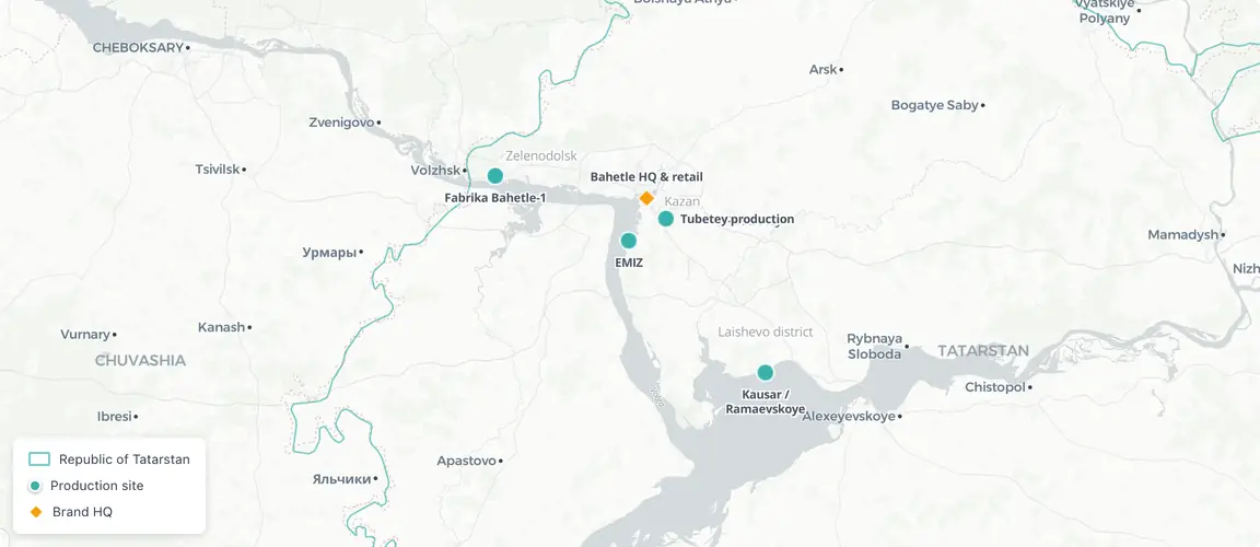 Four brands, one production geography around Kazan.